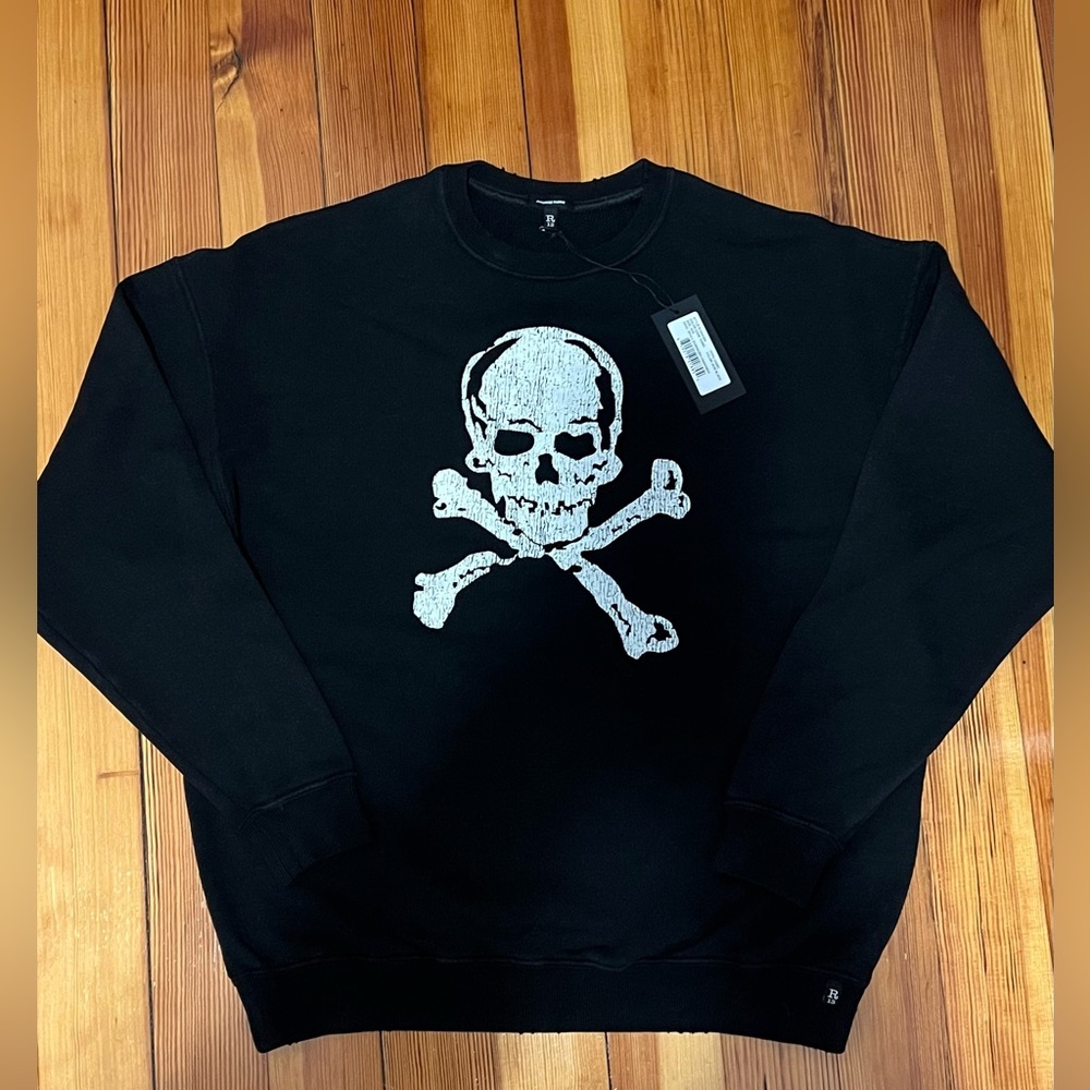 R13 Skull Oversized Crewneck Sweatshirt XXS NWT